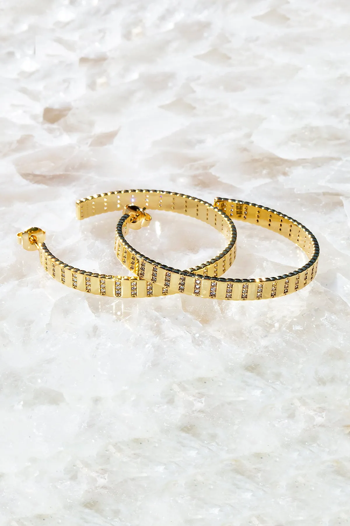 Flash Hoop Earrings, 14K Gold Vermeil sold by French Cuff