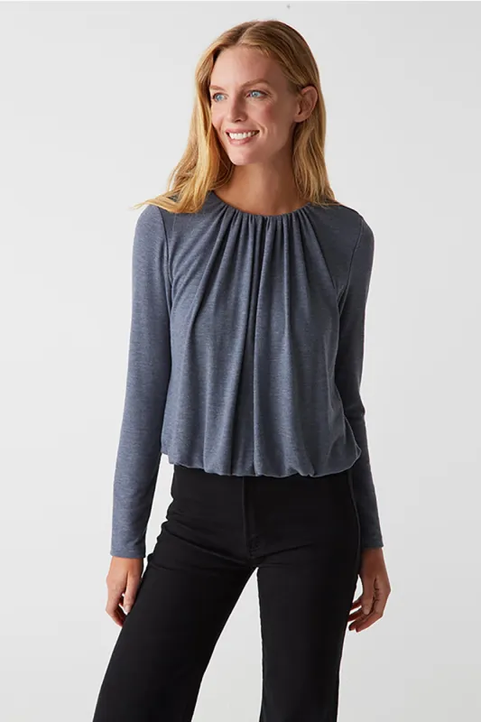 Sona Long Sleeve Bubble Top sold by French Cuff