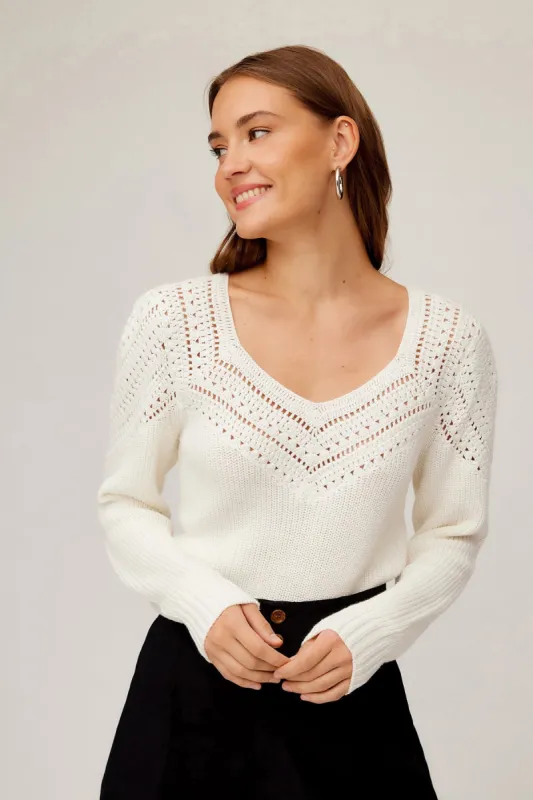 Lola Crochet Sweater sold by French Cuff