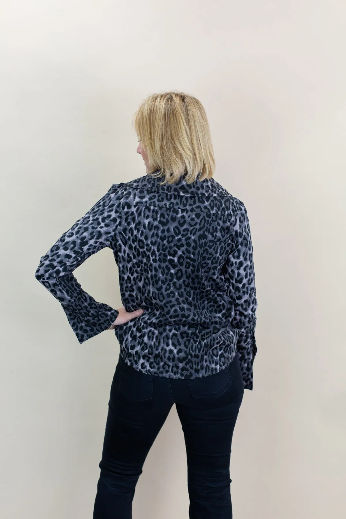 Collard Leopard Button Front Top sold by French Cuff product image thumbnail 3