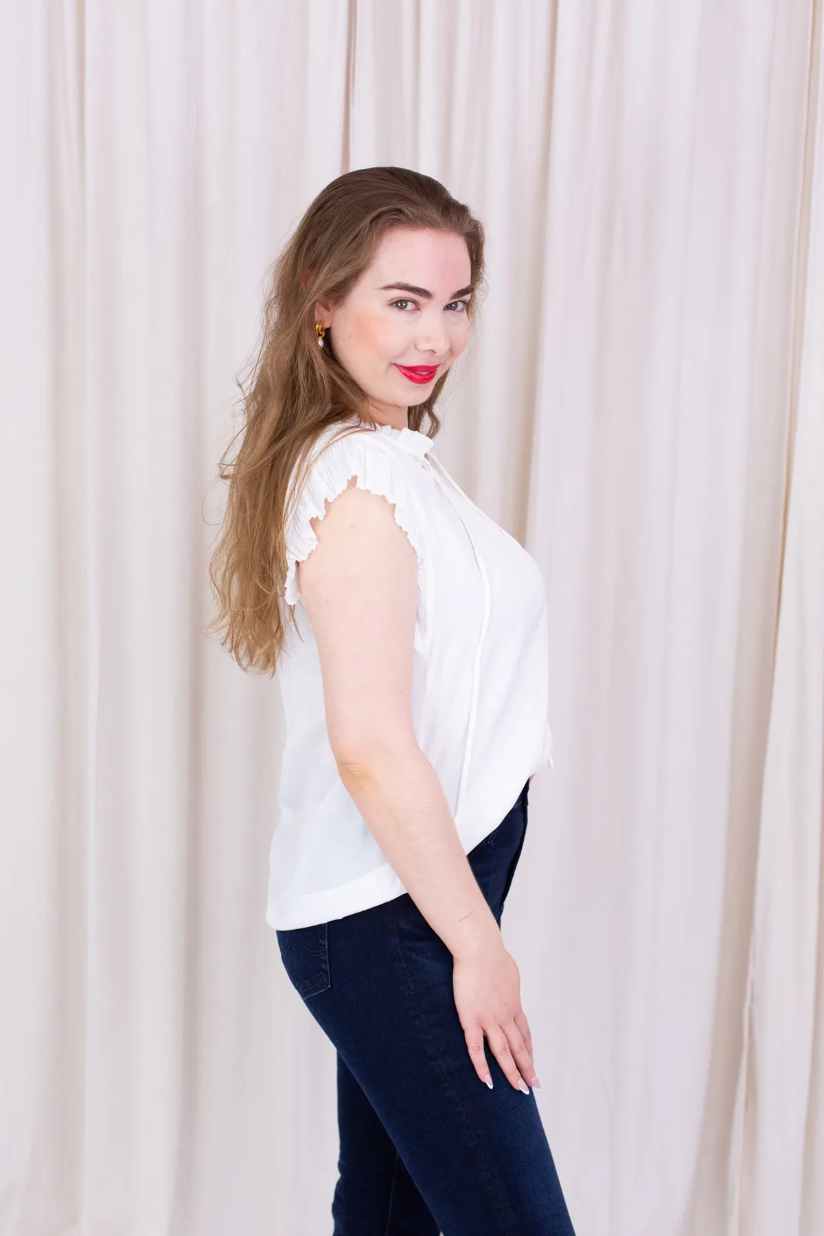 Pleated Short Sleeve Blouse sold by French Cuff product image thumbnail 2