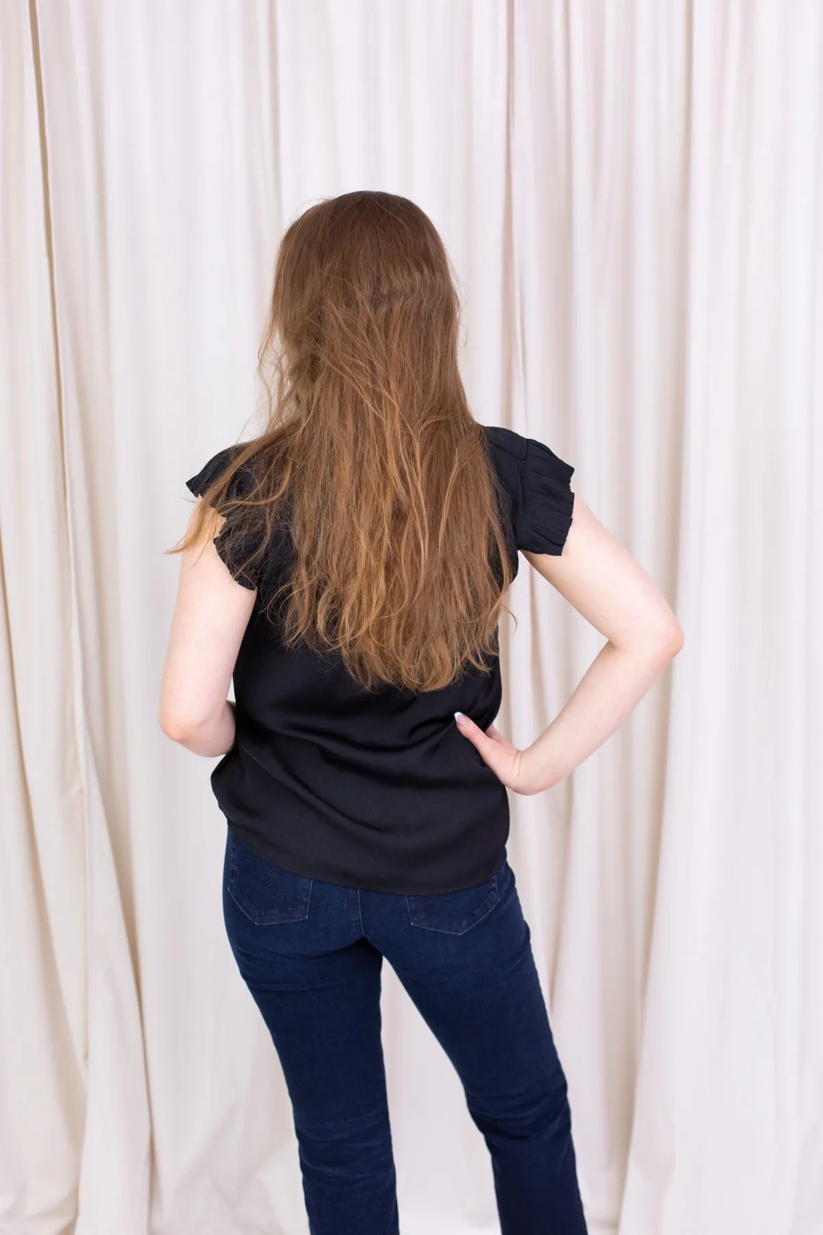 Pleated Short Sleeve Blouse sold by French Cuff product image thumbnail 2