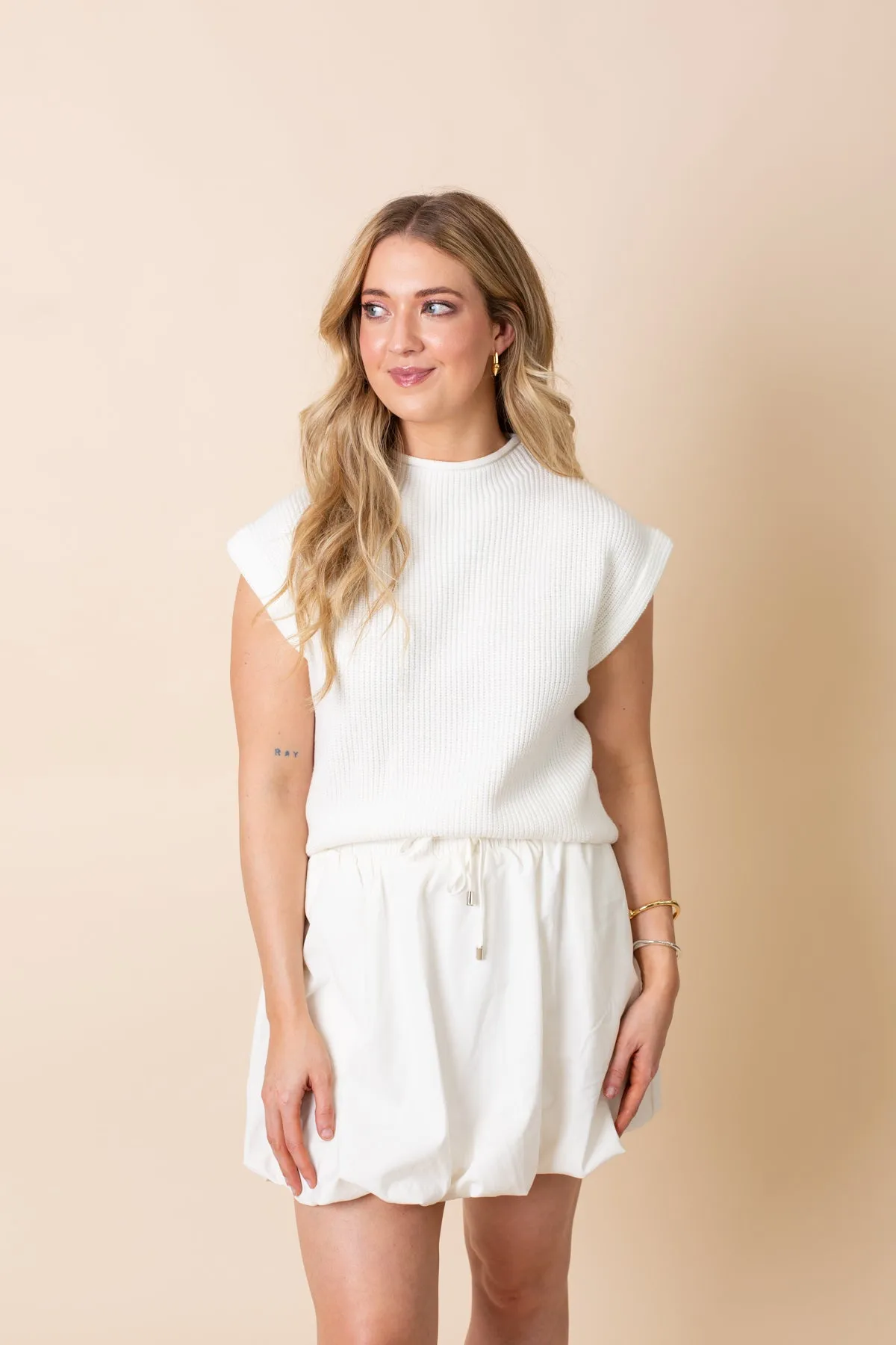 Sleeveless Mock Neck Ribbed Sweater Top sold by French Cuff product image thumbnail 2