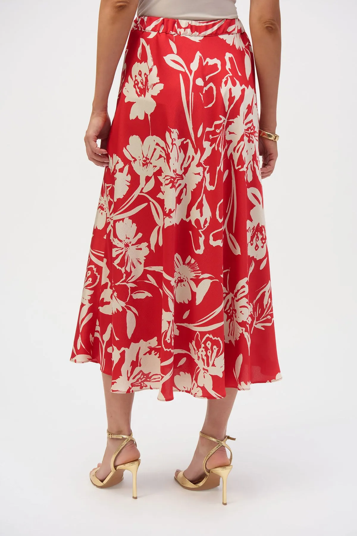Satin Floral Print A-Line Skirt sold by French Cuff product image thumbnail 3