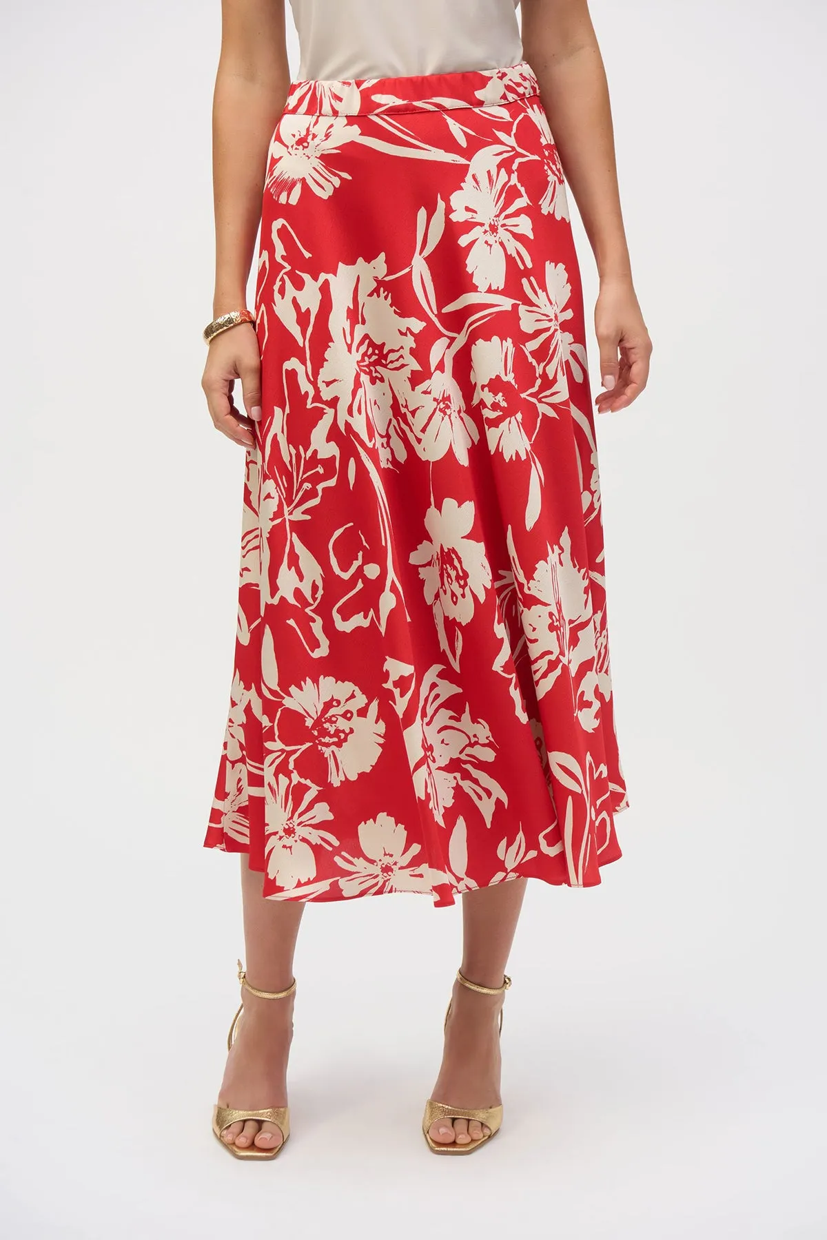 Satin Floral Print A-Line Skirt sold by French Cuff product image thumbnail 2