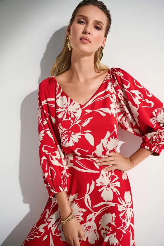 Satin Floral Print Straight Top sold by French Cuff