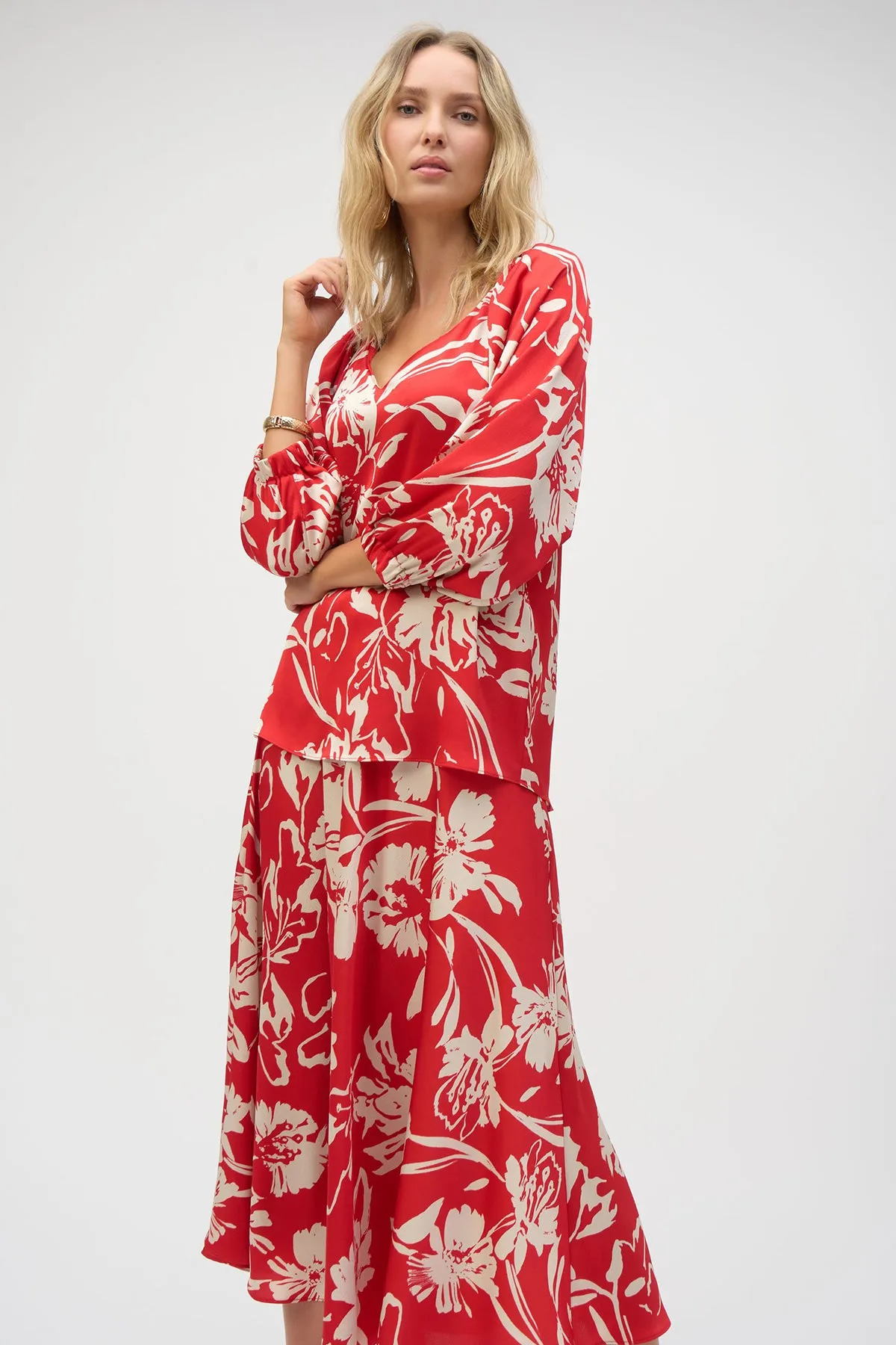 Satin Floral Print Straight Top sold by French Cuff product image thumbnail 4