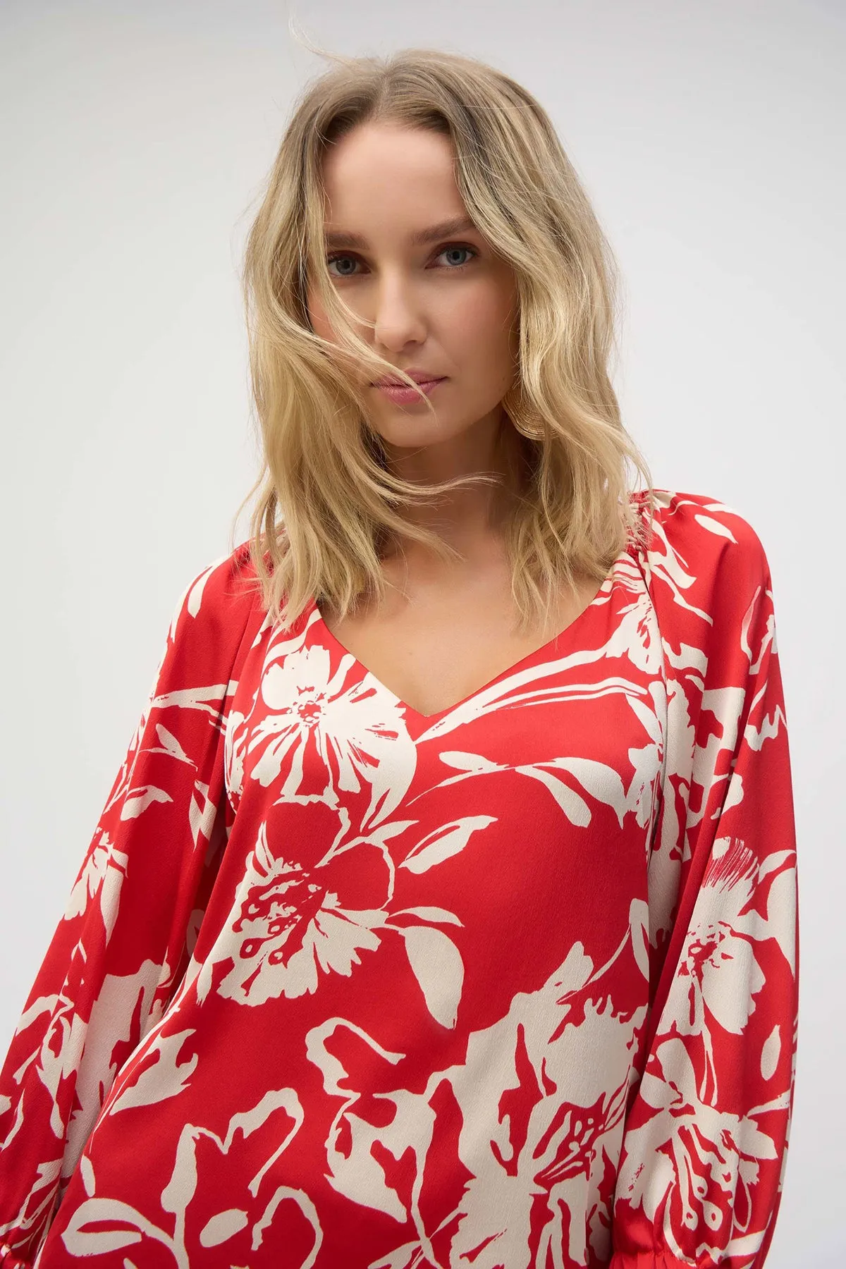 Satin Floral Print Straight Top sold by French Cuff product image thumbnail 3
