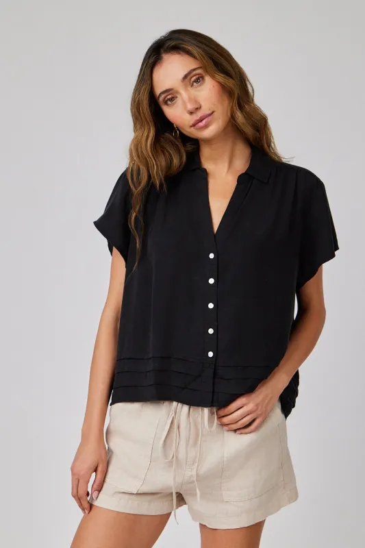 Cap Sleeve Pintuck Button Down sold by French Cuff