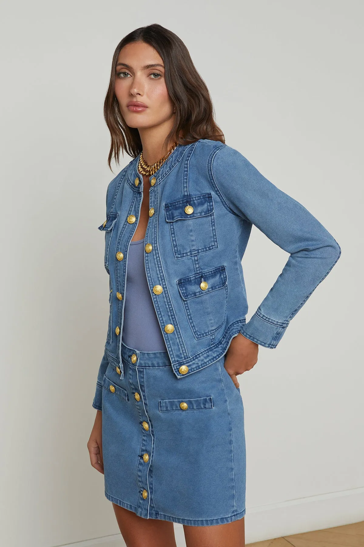 Yari Collarless Jacket sold by French Cuff product image thumbnail 2