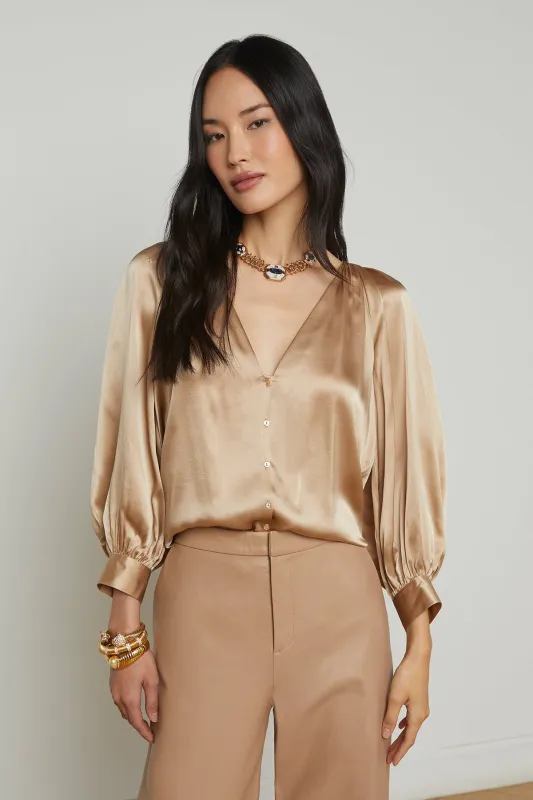 Kaili Sleeve V-Neck Blouse sold by French Cuff