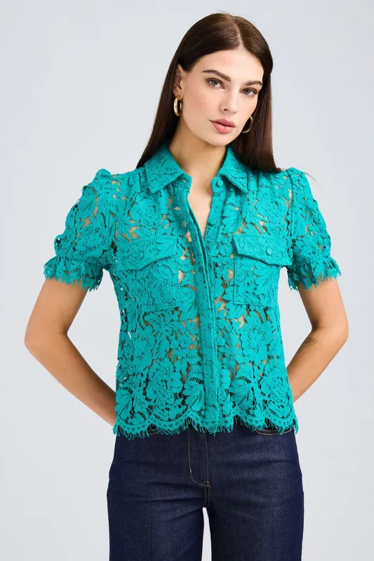 Mina Lace Shirt sold by French Cuff