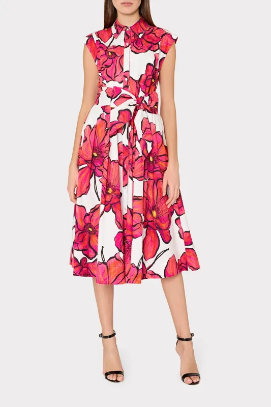 Jules Windflower Pastel Poplin Midi Dress sold by French Cuff