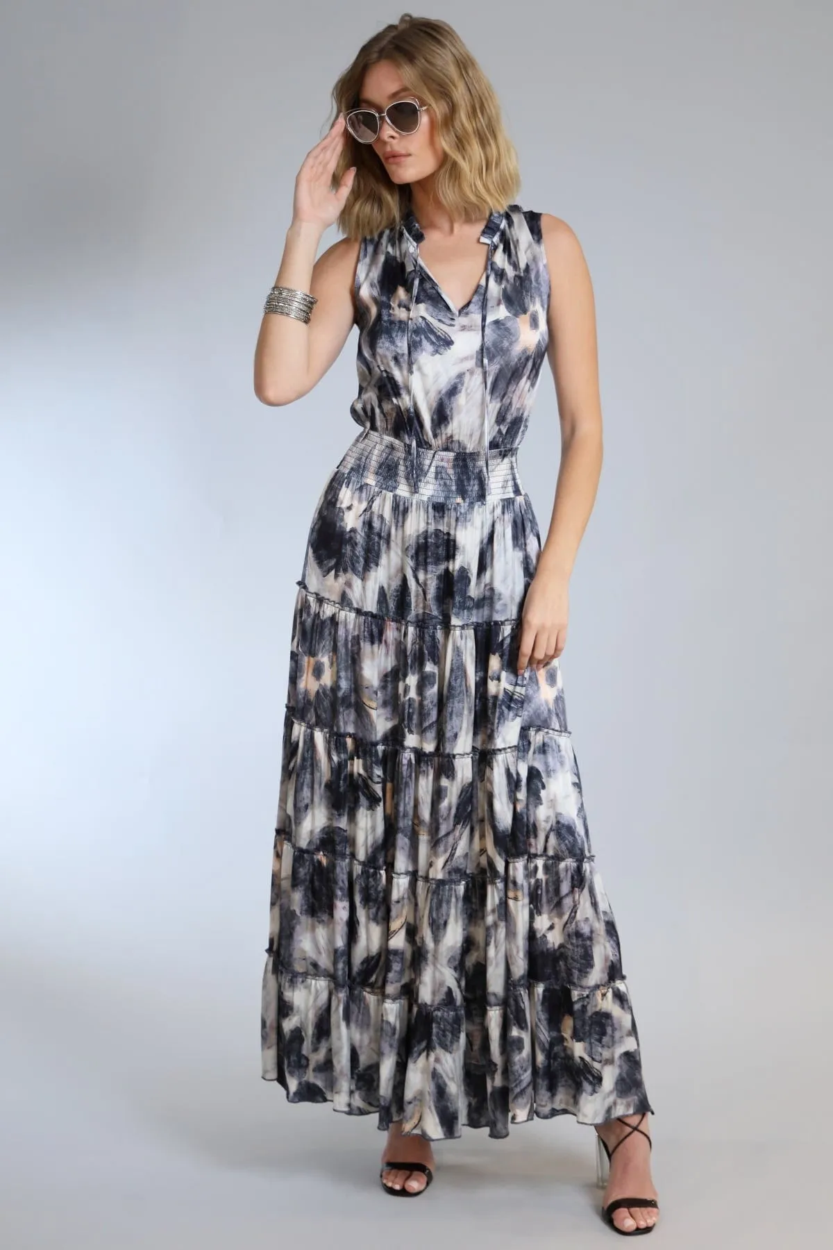 Denim Flower Tiered Maxi sold by French Cuff product image thumbnail 2