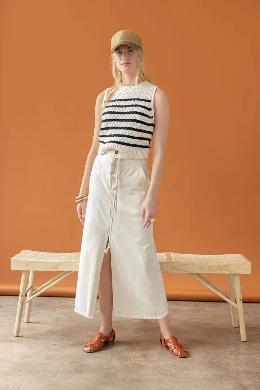 Yoke Waist Maxi Skirt sold by French Cuff