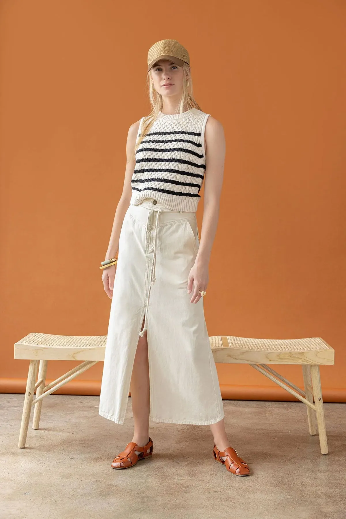 Yoke Waist Maxi Skirt sold by French Cuff