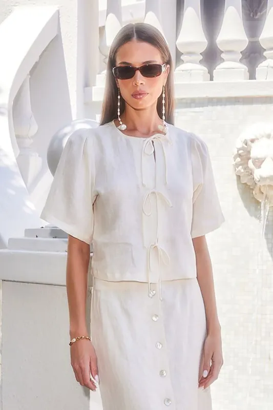 Nadine Bow Detail Top sold by French Cuff