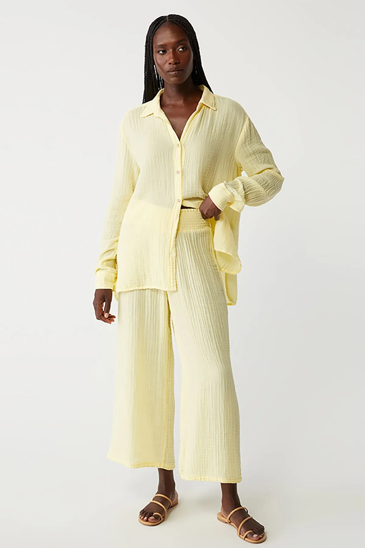 Medina Smocked Waist Cropped Pant sold by French Cuff product image thumbnail 2