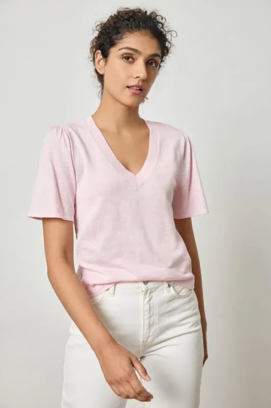 Short Sleeve V-Neck Sweater sold by French Cuff