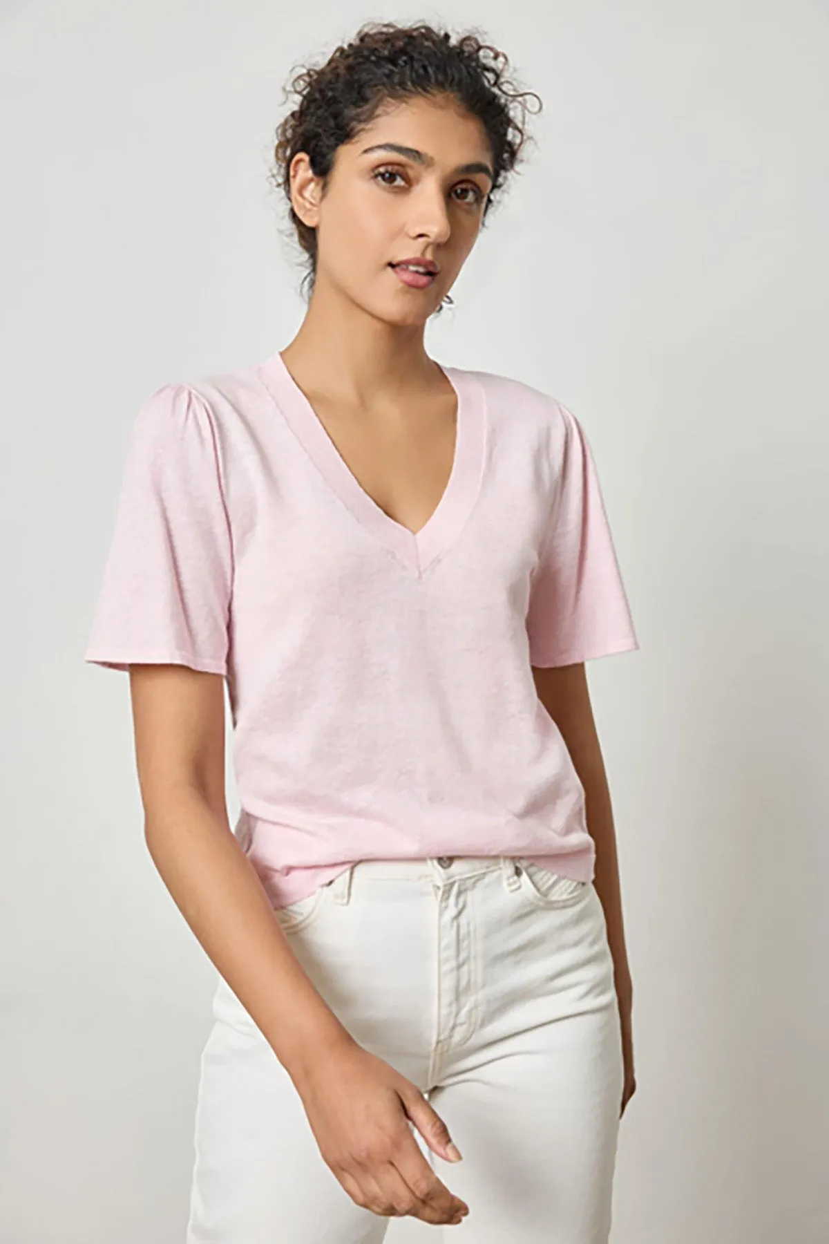 Short Sleeve V-Neck Sweater sold by French Cuff