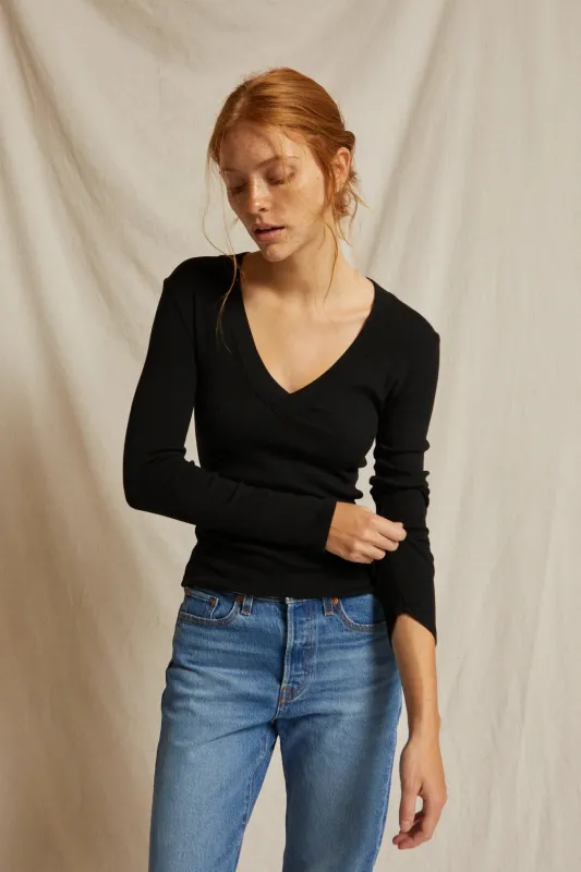 Viola Long Sleeve V-Neck Tee sold by French Cuff