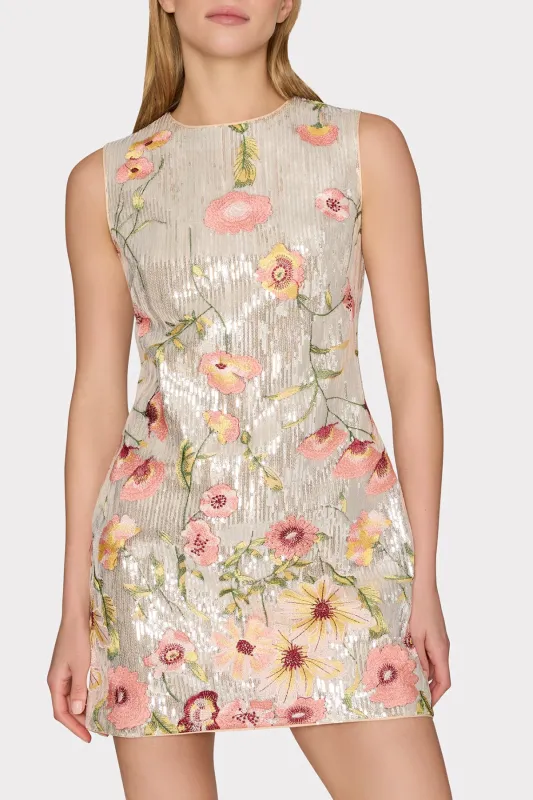 Ivette Floral Sequins Embroidery Dress sold by French Cuff