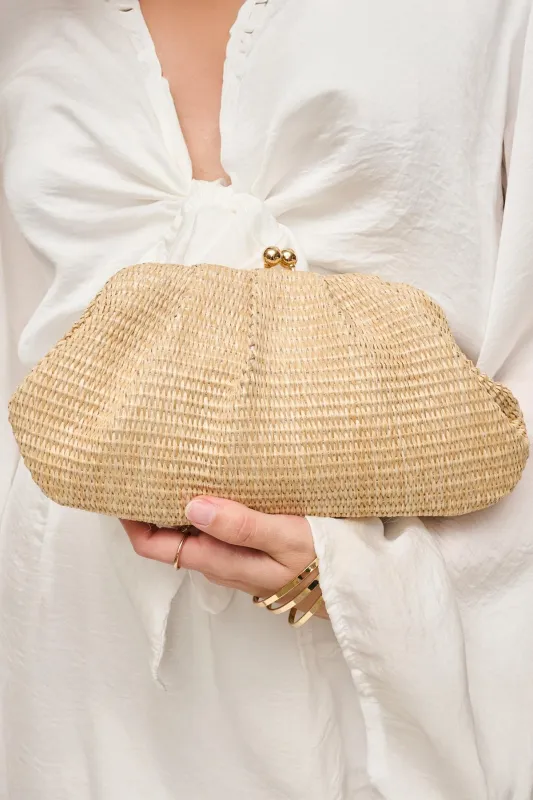 Triana Straw Frame Clutch sold by French Cuff