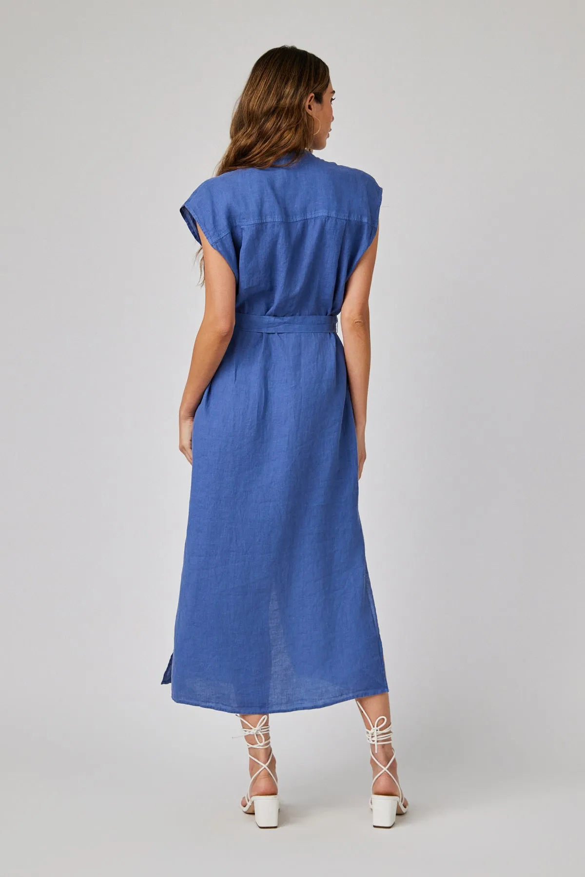 Cap Sleeve Button Front Midi Dress sold by French Cuff product image thumbnail 4