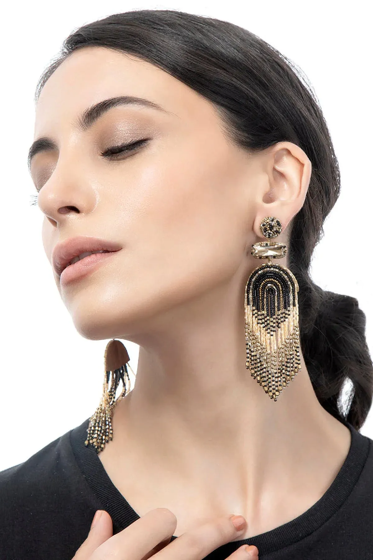 Ishani Earrings, Black Multi sold by French Cuff product image thumbnail 2