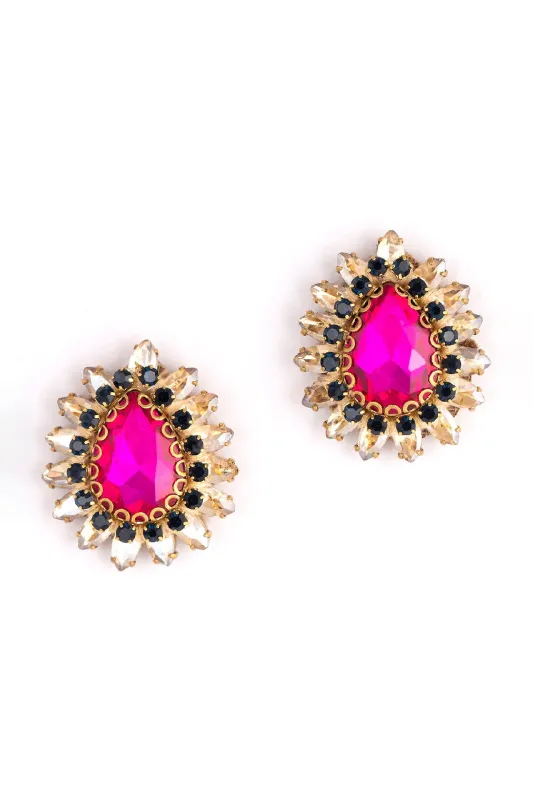 Leesha Earrings, Fuschia sold by French Cuff