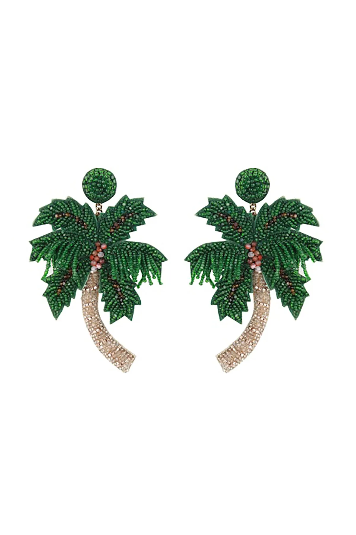 Palm Tree Earrings, Green sold by French Cuff