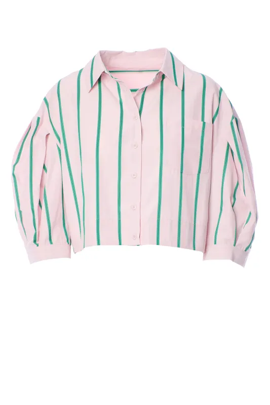 Cropped Striped Button Down sold by French Cuff