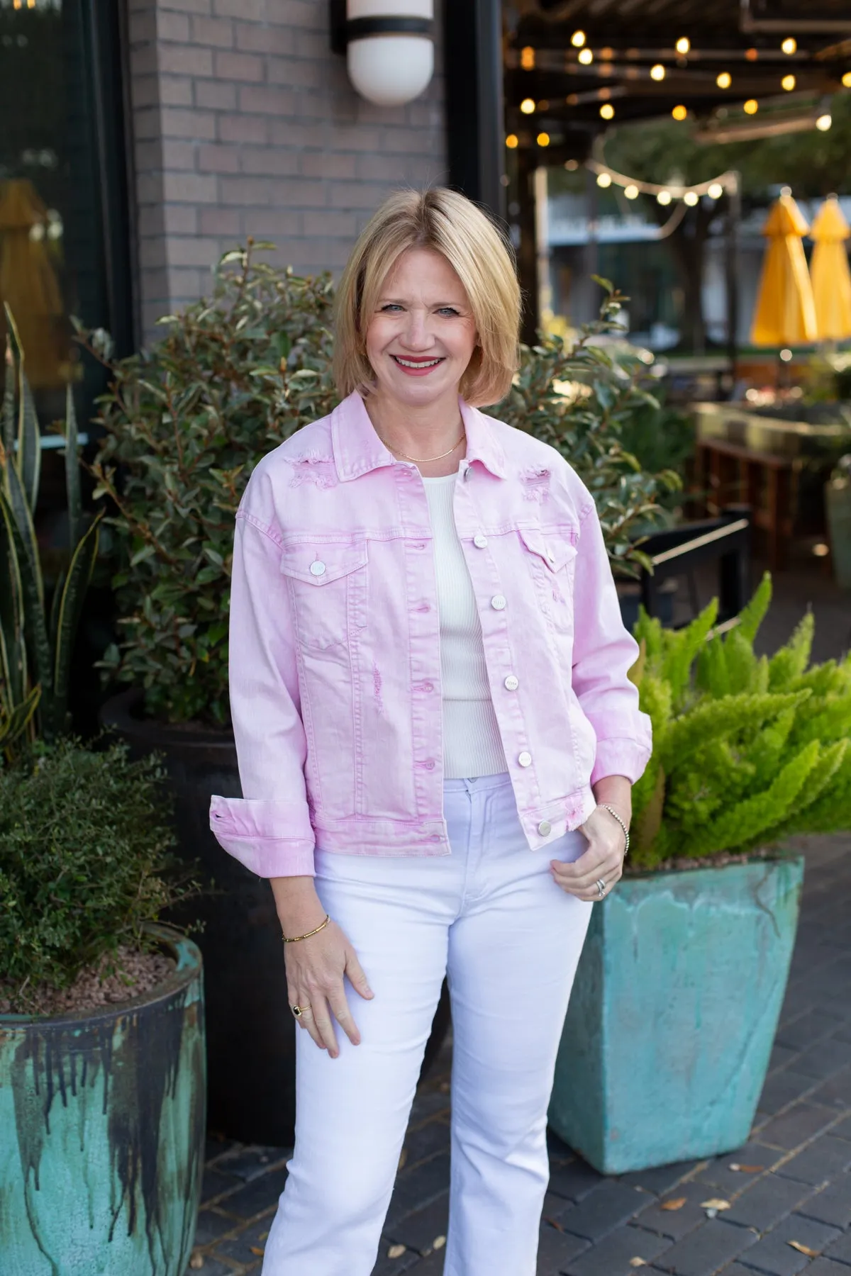 Light Pink Denim Jacket sold by French Cuff