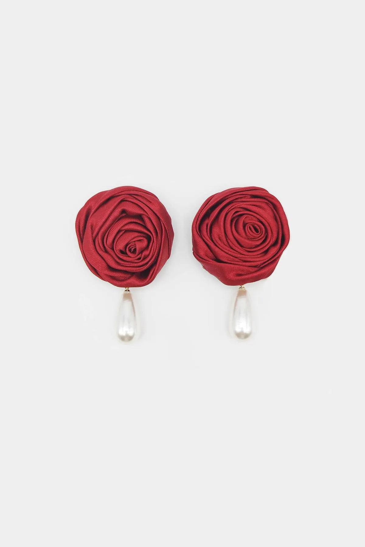 Rosette Pearl Drop Earrings sold by French Cuff