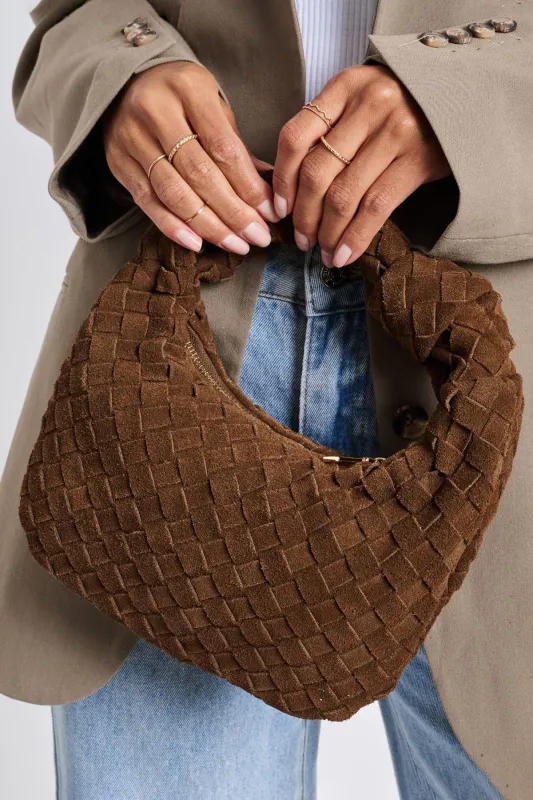 Autumn Woven Genuine Suede Leather Clutch sold by French Cuff