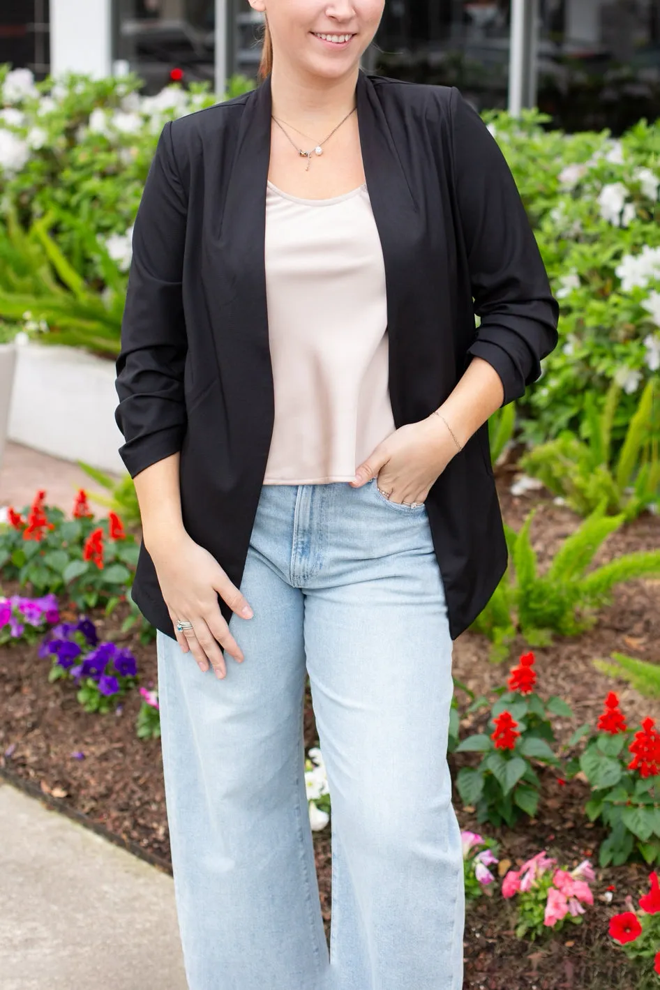 Ruched Sleeve Blazer sold by French Cuff