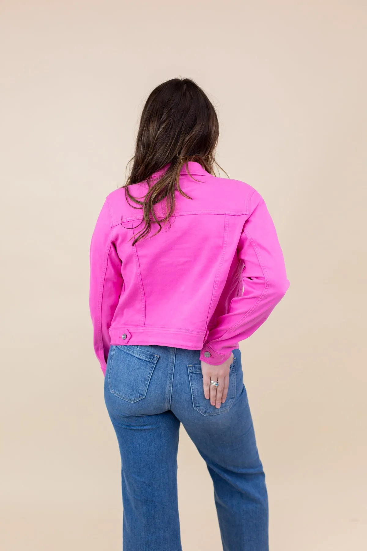 Hot Pink Denim Jacket sold by French Cuff product image thumbnail 3