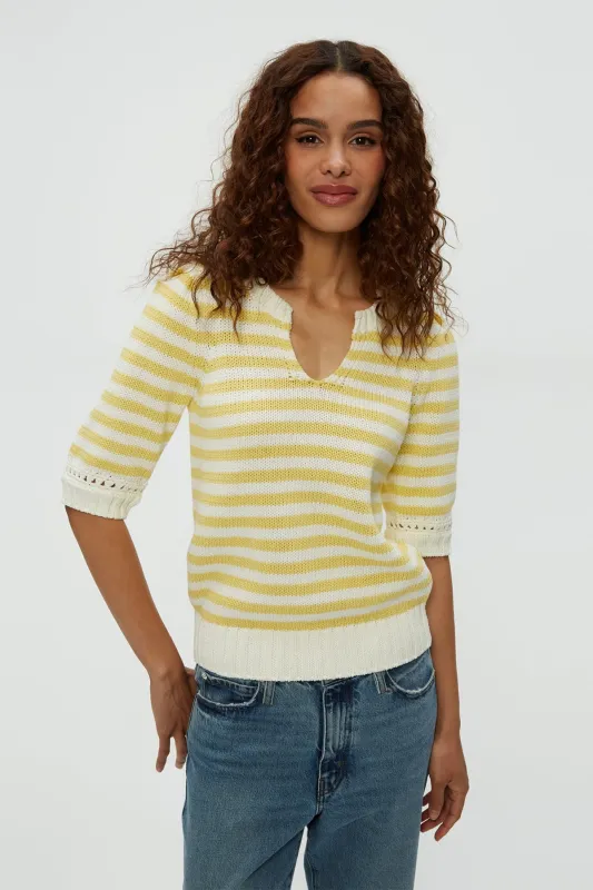 Rosanna Striped Puff Sleeve Sweater sold by French Cuff