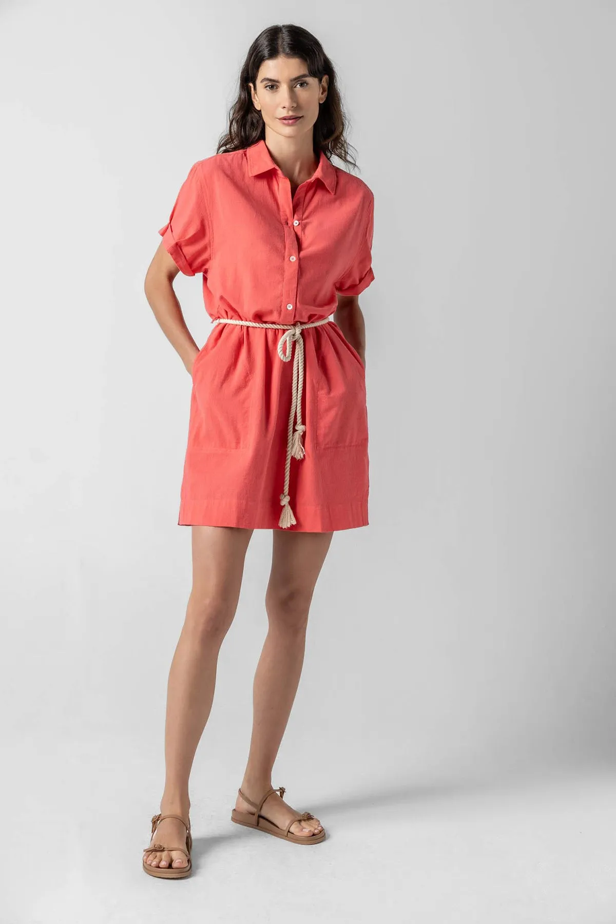 Half Placket Shirt Dress sold by French Cuff