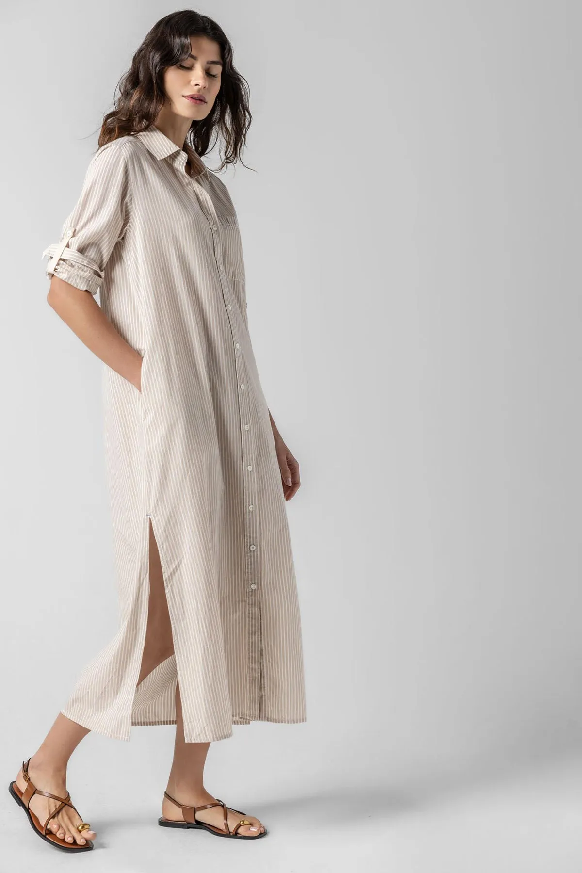 Striped Maxi Shirt Dress sold by French Cuff product image thumbnail 2