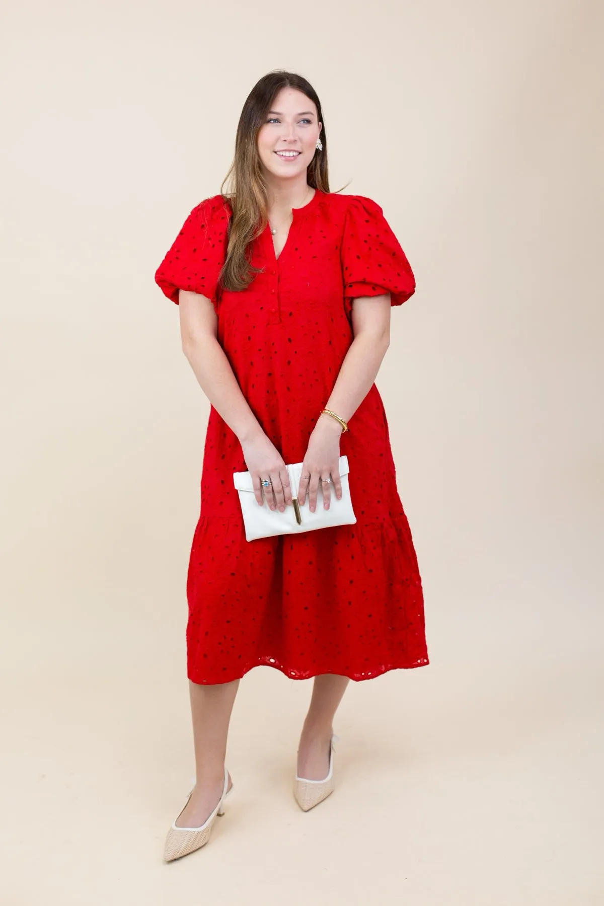 Eyelet Midi Dress sold by French Cuff