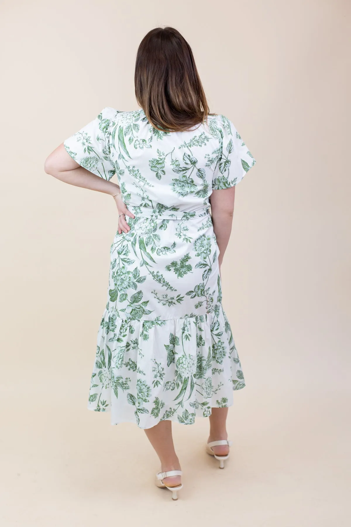 Green Floral Midi Dress sold by French Cuff product image thumbnail 3