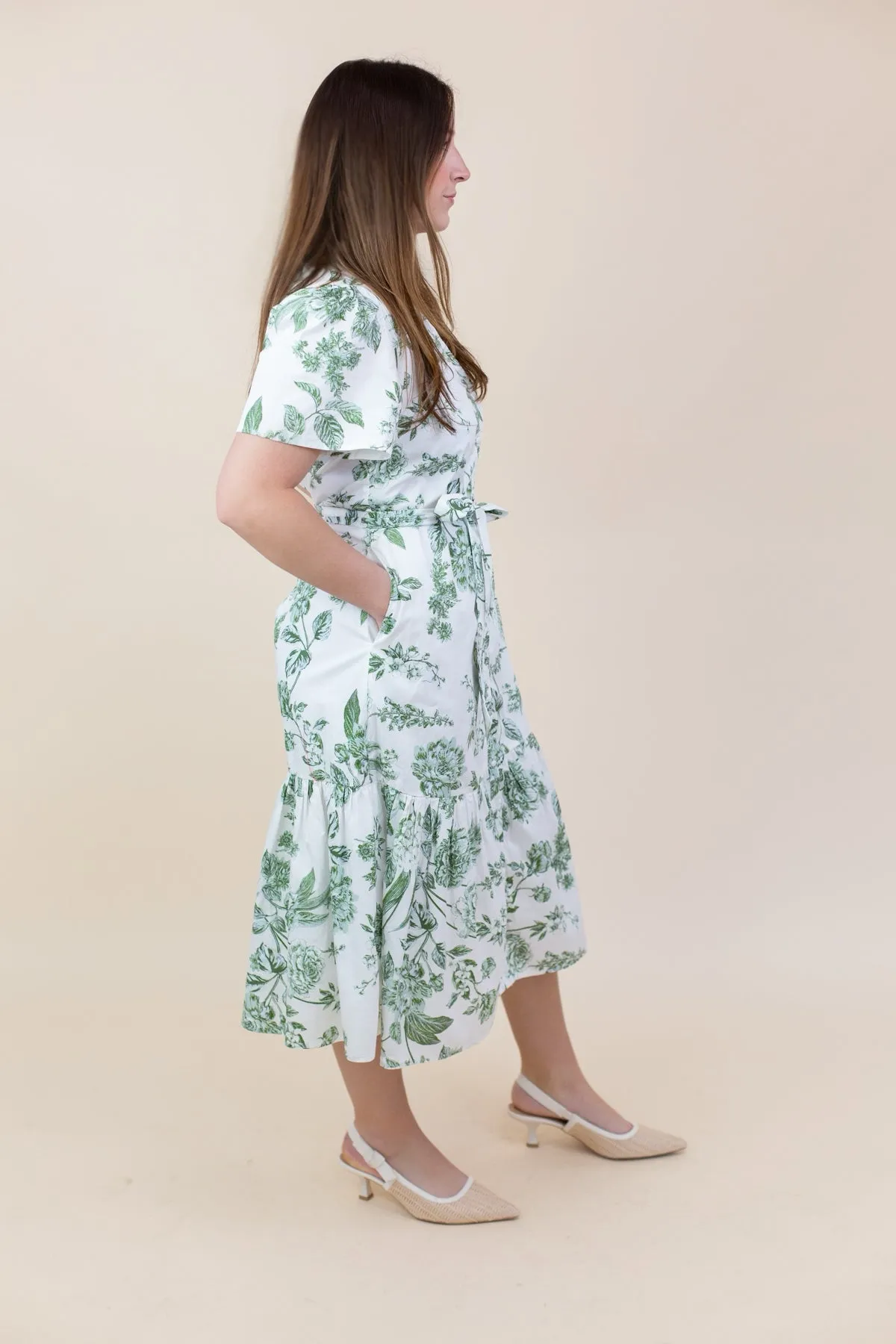 Green Floral Midi Dress sold by French Cuff product image thumbnail 2