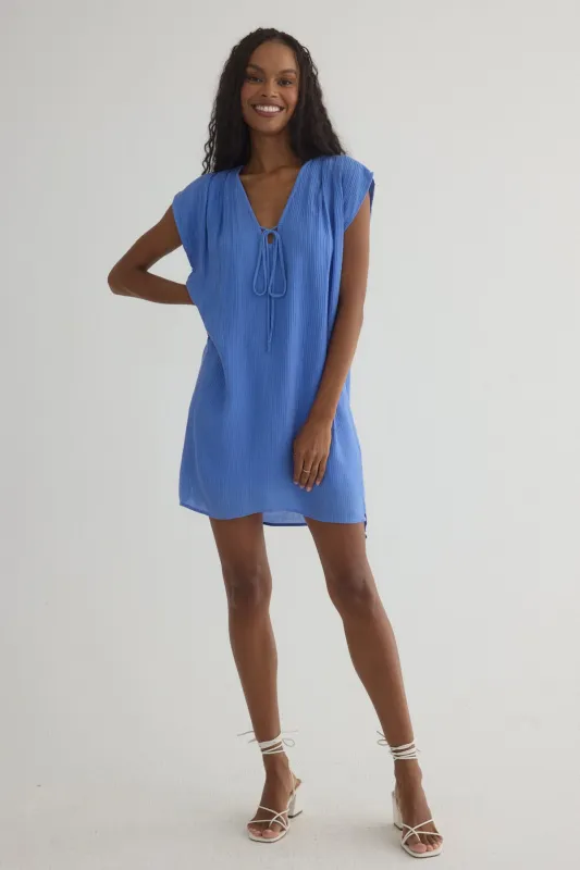 Tie Front V-neck Mini Dress sold by French Cuff