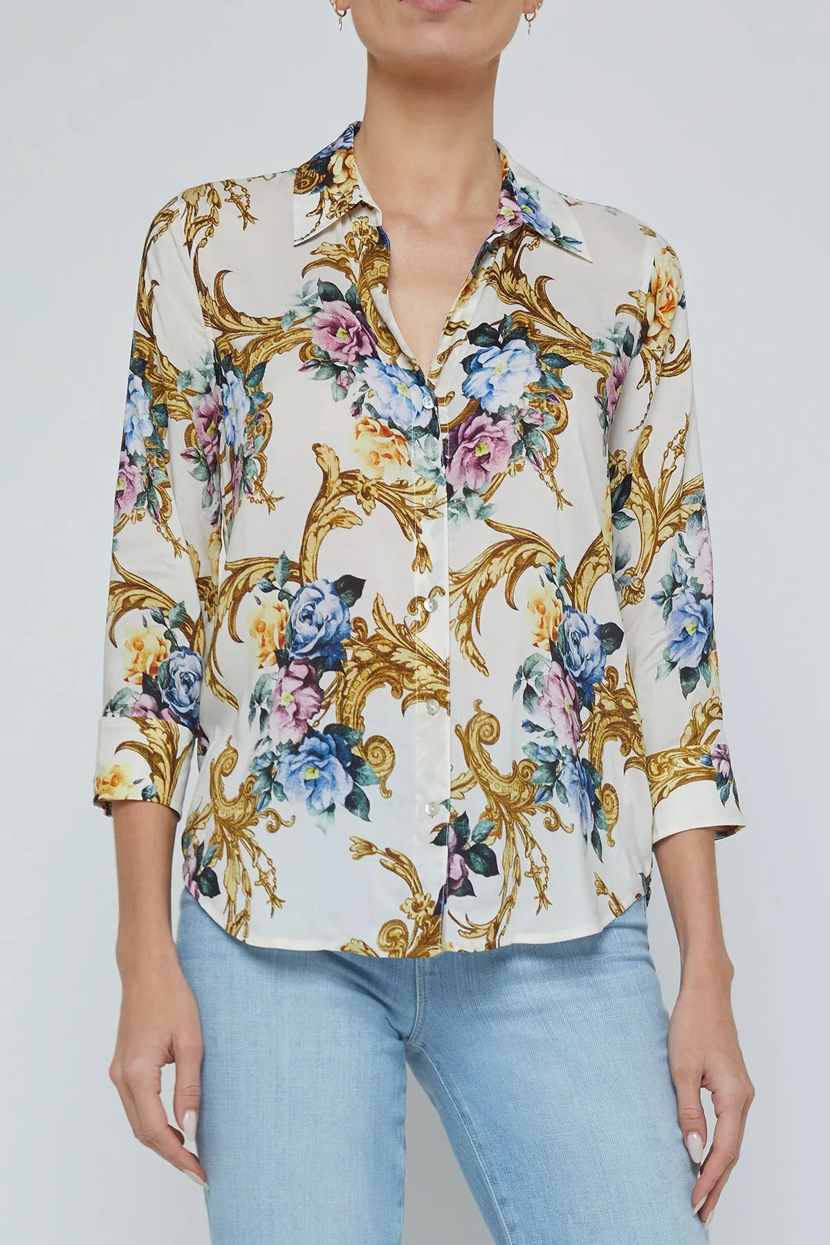 Camille 3/4 Sleeve Blouse sold by French Cuff