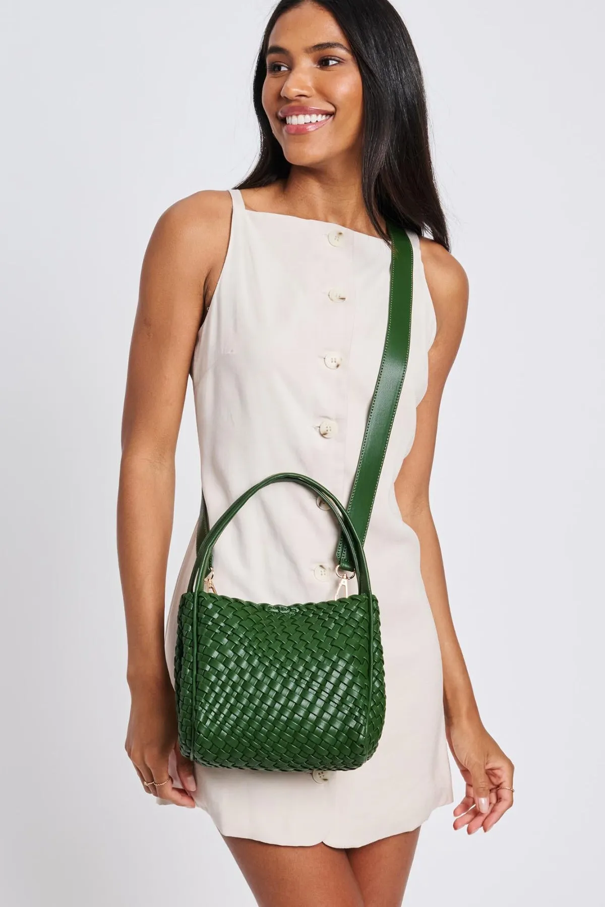 Roxy Woven Double Handle Woven Crossbody sold by French Cuff