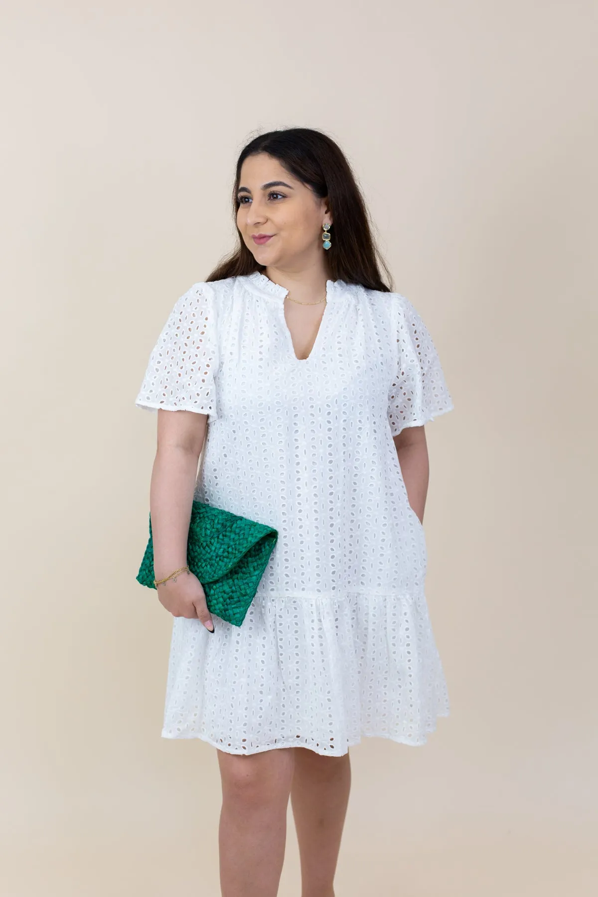 Eyelet Shift Mini Dress sold by French Cuff product image thumbnail 2