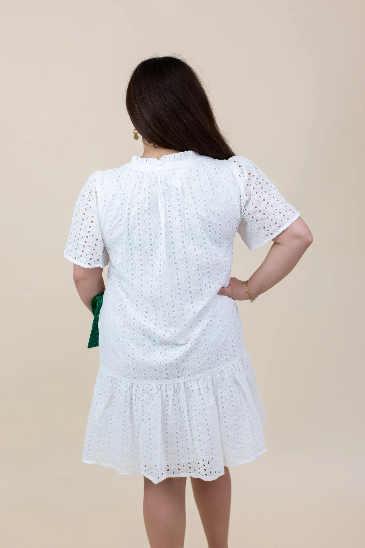 Eyelet Shift Mini Dress sold by French Cuff product image thumbnail 4