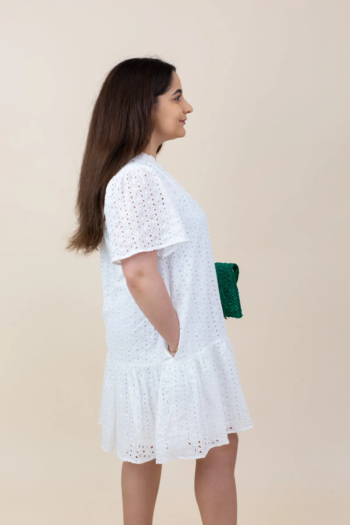 Eyelet Shift Mini Dress sold by French Cuff product image thumbnail 3
