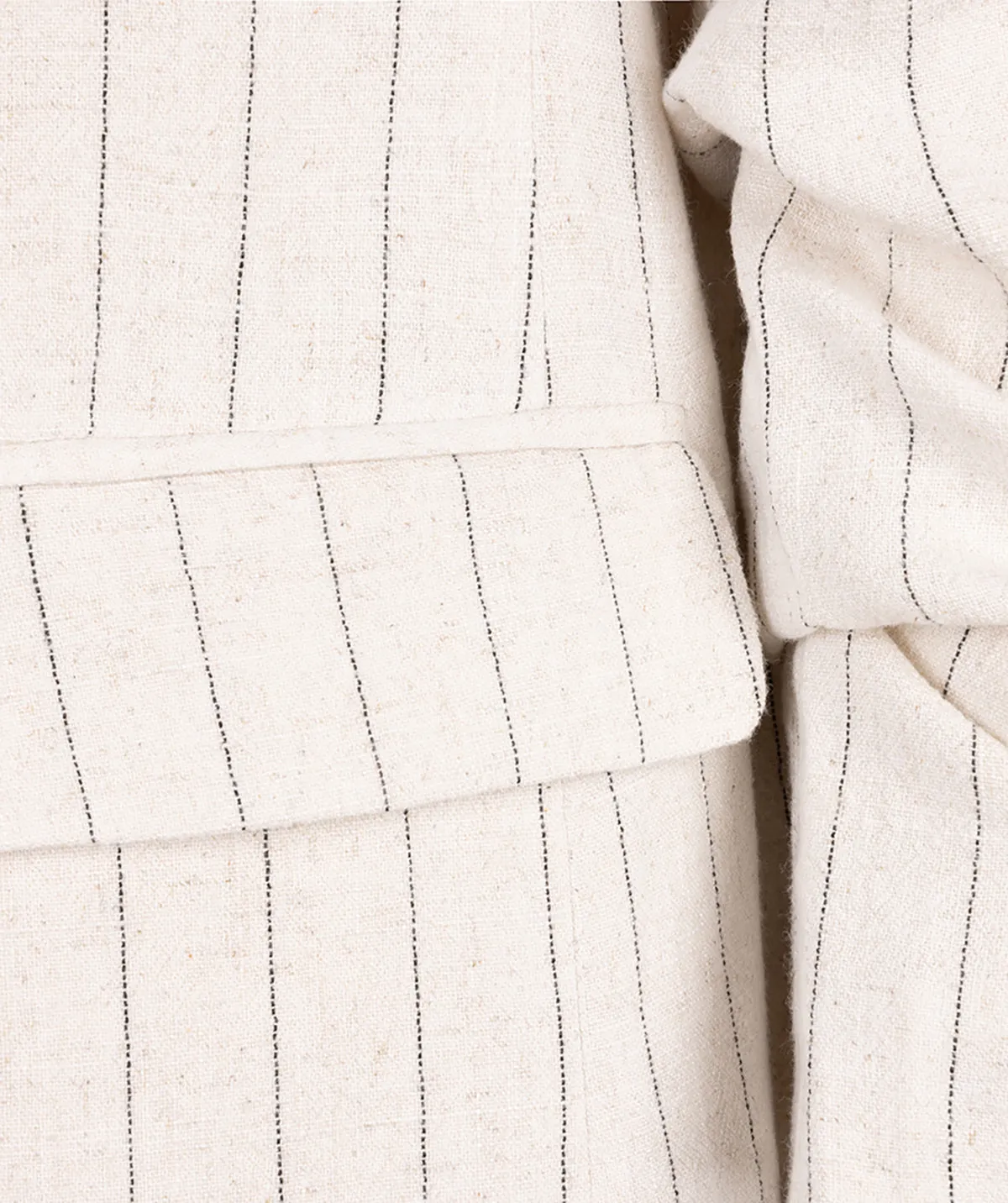 Gathered Sleeve Linen Stripe Blazer sold by French Cuff product image thumbnail 5